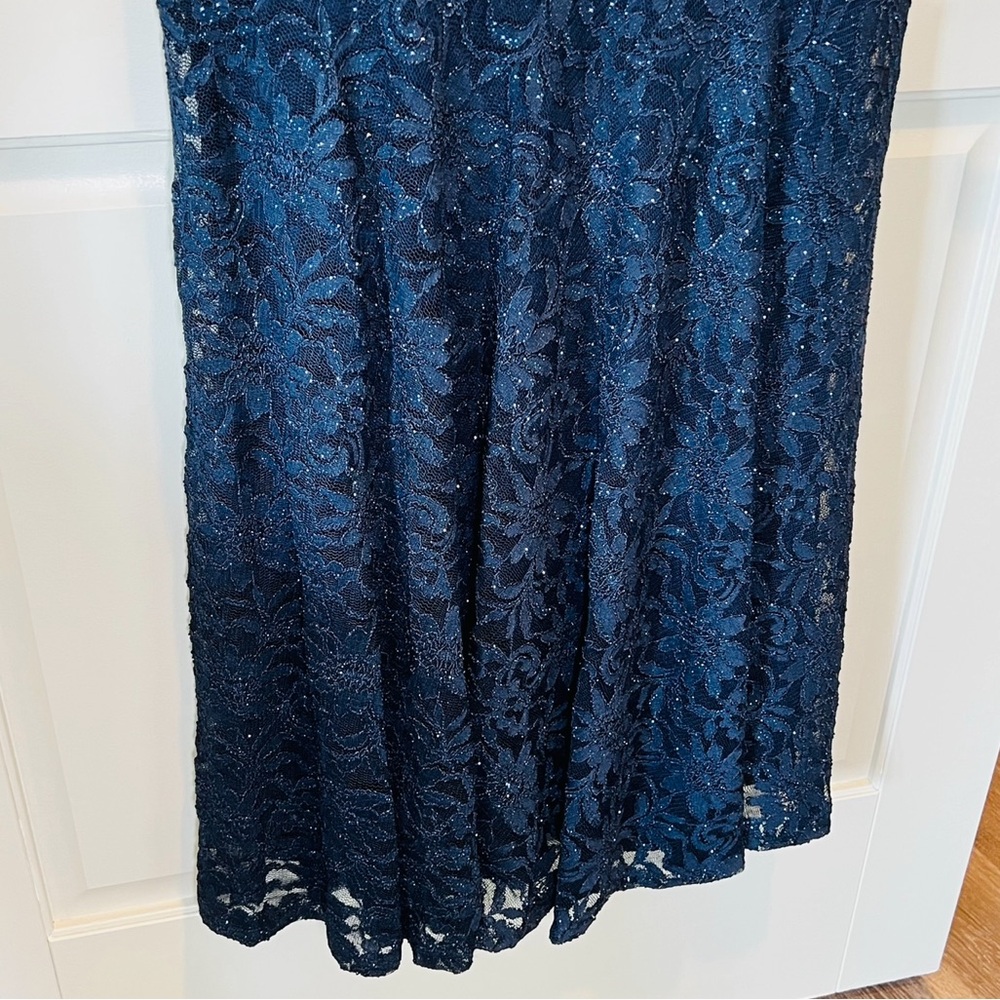 Navy Blue Lace Formal Mermaid Gown Mother Bride Off Shoulder Dress DECODE 1.8 - Picture 9 of 16